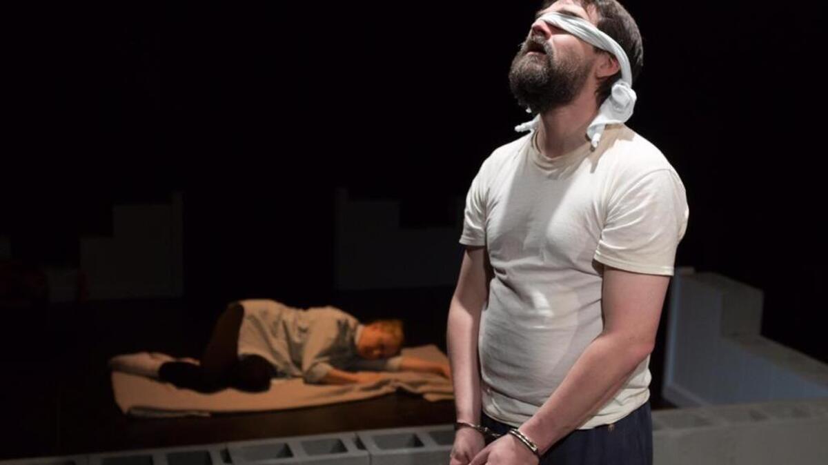 Mindi Penn as Laine, Noah Pelty as Walker, Thom Penn as Michael in Two Rooms, by Lee Blessing, a production of Atlantic Stage in Myrtle Beach.