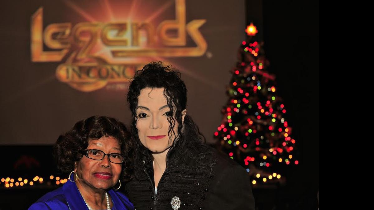 
William Hall, a tribute artist to Michael Jackson, stands with the late King of Pop’s mother, Katherine Jackson. Through Aug. 1 and Aug. 10-15, Hall is among Legends in Concert’s summer lineup of tribute artists in Myrtle Beach continuing through Sept. 6: the Blues Brothers, Kenny Chesney, Katy Perry, Prince, and Elvis Presley.
