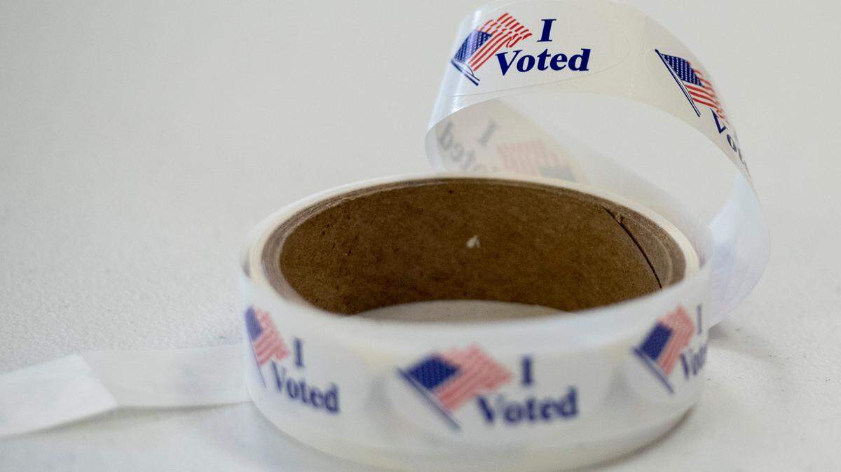 Voting stickers sit on a table at on primary election day. The SC election is Tuesday, June 14, 2022.