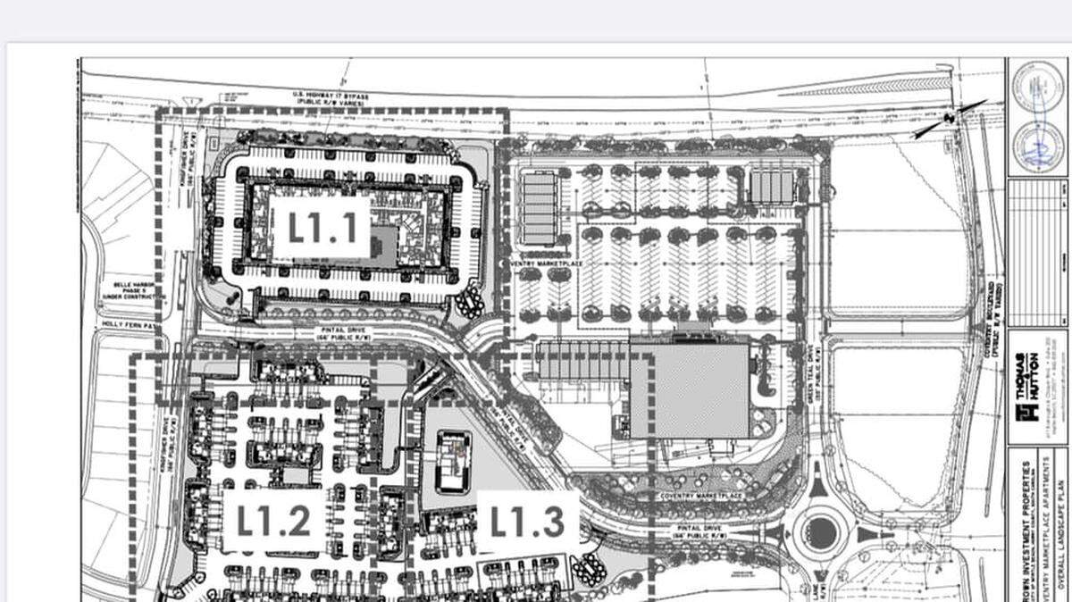 Construction for new apartments along the Coventry Marketplace shopping center is projected to start around the end of this year.