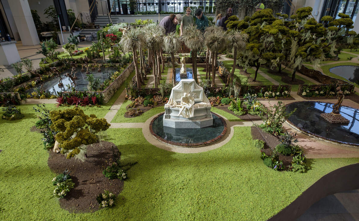 The “Brookgreen in Minature” exhibit, a representation of the grounds and sculptures of the gardens is being assembled on the floor of the Great Hall at the Purdy Center in Brookgreen Gardens. Jan. 8, 2026. 