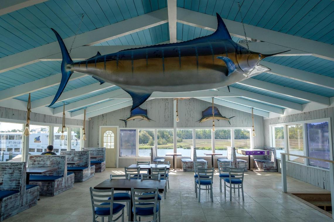 The ‘Marlin Room’ upstairs in Hurricane Juel’s’ will provide a place to host private partys. The historic Capt. Jules’ Hurricane Restaurant on the waterfront in Little River has been sold and is undergoing a remodel with hopes of opening in time for the 2022 Blue Crab Festival. The restaurant will be renamed “Hurricane Juel’s Restaurant.” April 08, 2022.