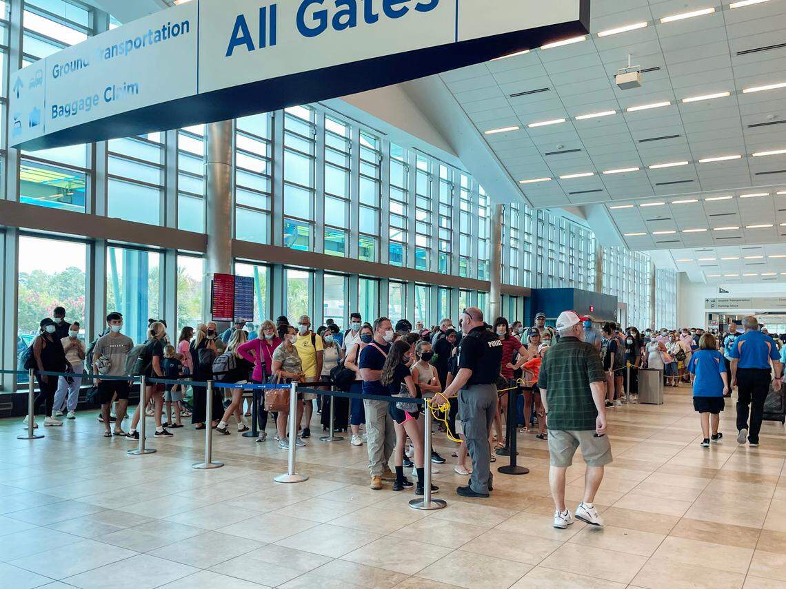 On Saturday, July 17, the line to get through security at Myrtle Beach International Airport stretched the entire length of the airport.