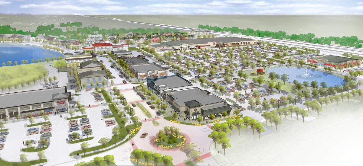 A rendering shows plans for SayeBrook Town Center.