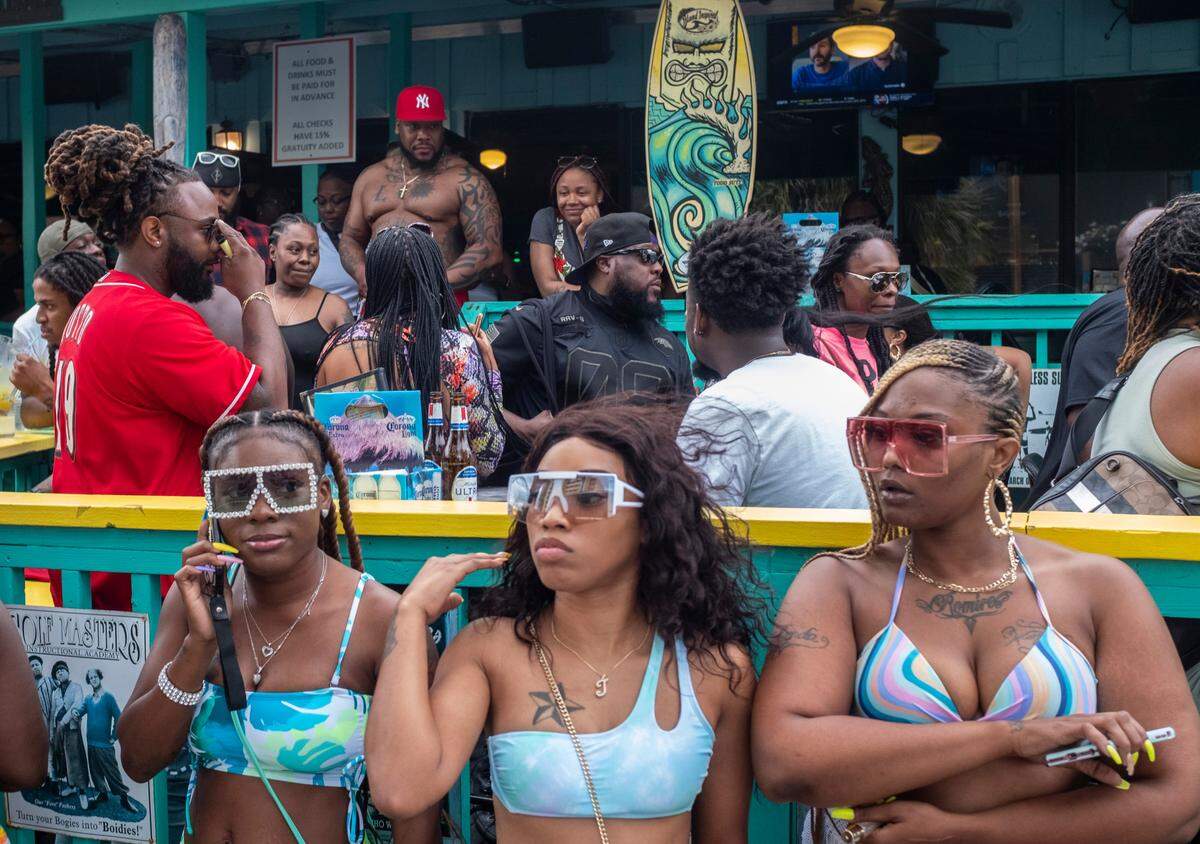 Crowds gather at local restaurants in Myrtle Beach. On boats, beaches and the boulevards, tourists and residents enjoy the first days of the summer season on the Grand Strand during Memorial Day weekend 2021. May 29, 2021.