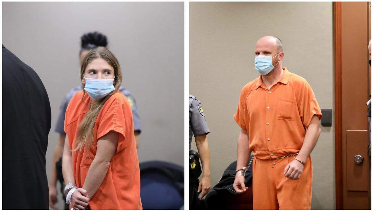 Meagan Jackson and Chris Dontell in Horry County court on Nov. 19. The two are accused of murder in connection to the death of Greg Rice.