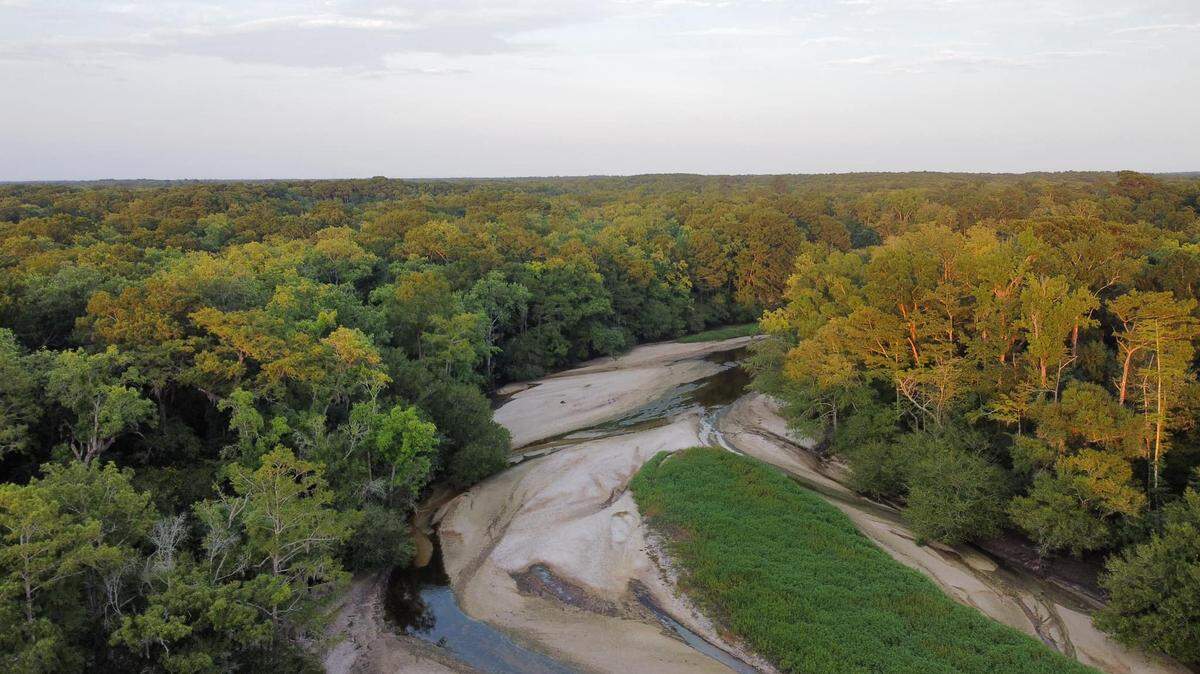 Severe drought has left water levels low in parts of the Little Pee Dee River.