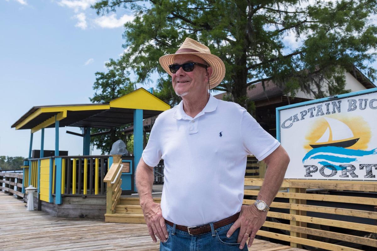 Luke Barefoot, Managing Partner of Capt. Buck’s Sport and the Bucksport Marina looks out over the renovations following Hurricane Florence that left the facility in shambles. May 9, 2019.