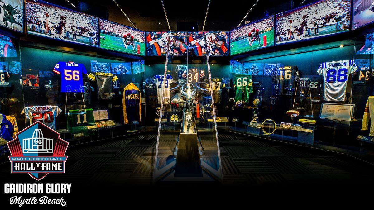 The Pro Football Hall of Fame’s exhibit “Gridiron Glory, The Best of the Pro Football Hall of Fame” is headed to the Broadway at the Beach shopping and entertainment complex in Myrtle Beach, SC and will open in early July.