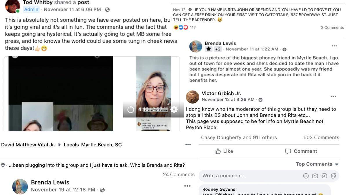 The love triangle of Brenda, Rita and John in Myrtle Beach has sparked national interest and raised questions about privacy, public gossip, censorship and false information online.
