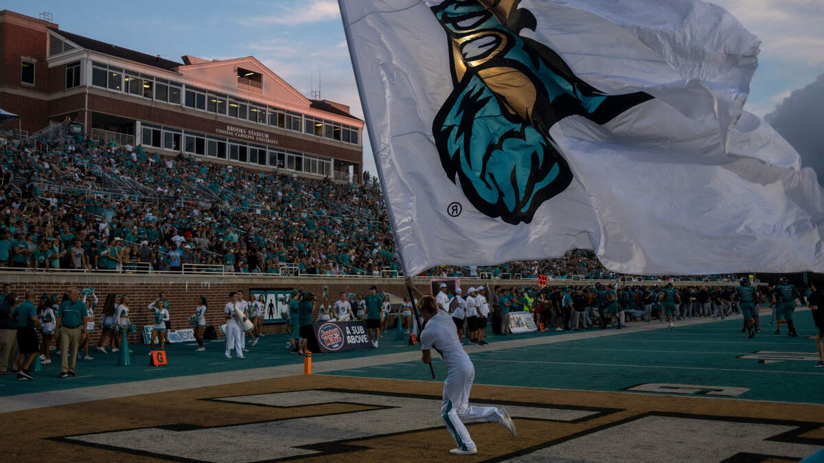 Coastal Carolina University announced Thursday that the kick off time for Saturday’s home game against the Eagles would be postponed due to Tropical Storm Ian. Sept. 3, 2022.