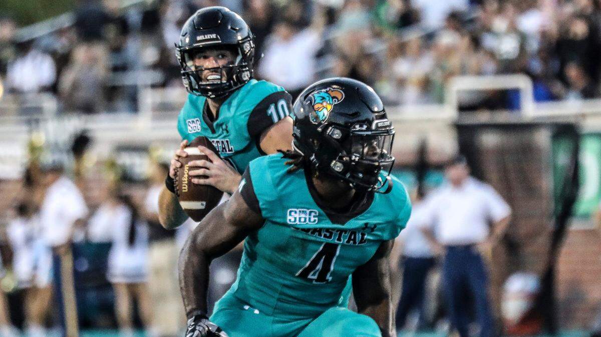 Coastal Carolina Grayson McCall quarterback talks about the upcoming season, working with a new head coach and many other topics before the 2023 season.