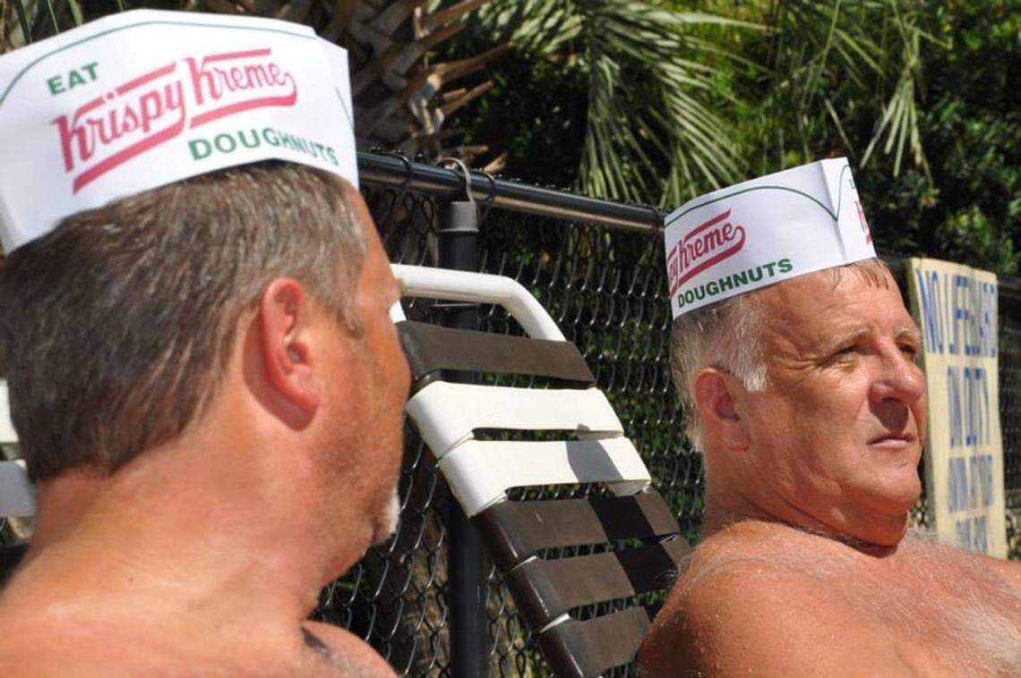John Hicks (right) being silly while at his Surfside Beach condo. Hicks died from coronavirus soon after a trip to the Myrtle Beach area.