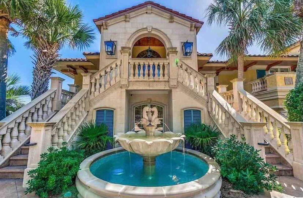 A gated beach house is for sale in Myrtle Beach on Ocean Boulevard for nearly $3 million. It has an oceanfront terrace, fitness room and two car garage.