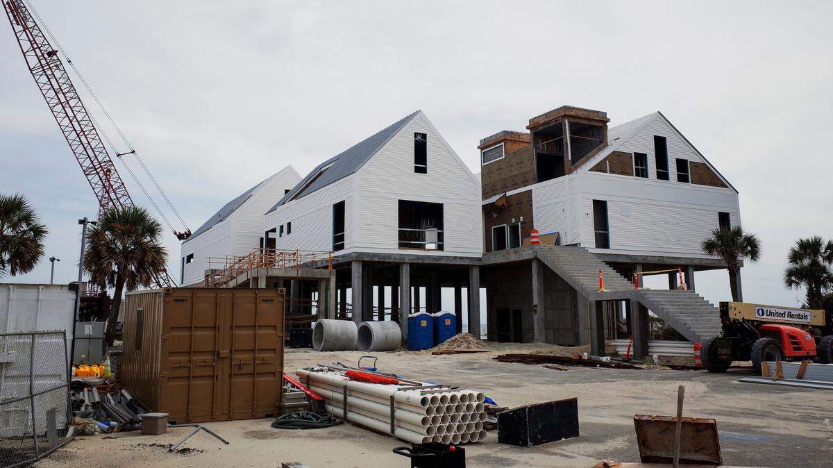 Construction of a new $20 million dollar Surfside Beach Pier is ongoing after multiple delays and is now expected to re-open by the Spring of 2023. The former pier was sheared in half by Hurricane Matthew in 2016. The new construction includes space for four merchants in three buildings with a pavilion near the end of the pier. September 27, 2022.