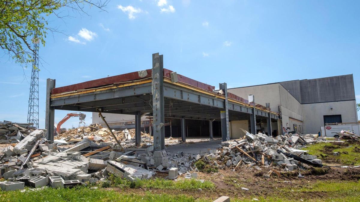 The former The Sun News building located on U.S. 17 Bypass near Myrtle Beach S.C, is being partially demolished this week to make room for the new Palmetto State Armory. The building, built in 1975, once housed dozens of journalist, staff and press workers. April 13, 2022.