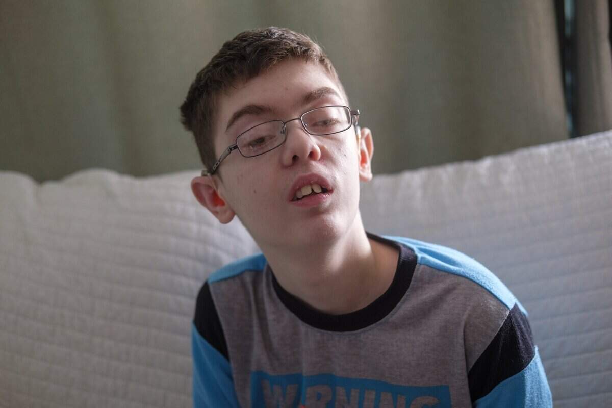 Thomas Gordon, a 21-year old North Myrtle Beach man was diagnosed with the mitochondrial disease Kearns-Sayre syndrome in 2014. Though he is blind, relies on hearing aids, and cannot walk, hold a pen, or type, he has published a children's book with the help of his mother Missy Gibbons-Gordon. The book titled “Pearl Tides and the search for Pahunas” is sold online and in local book stores in North Myrtle Beach, SC. Nov. 14, 2025.