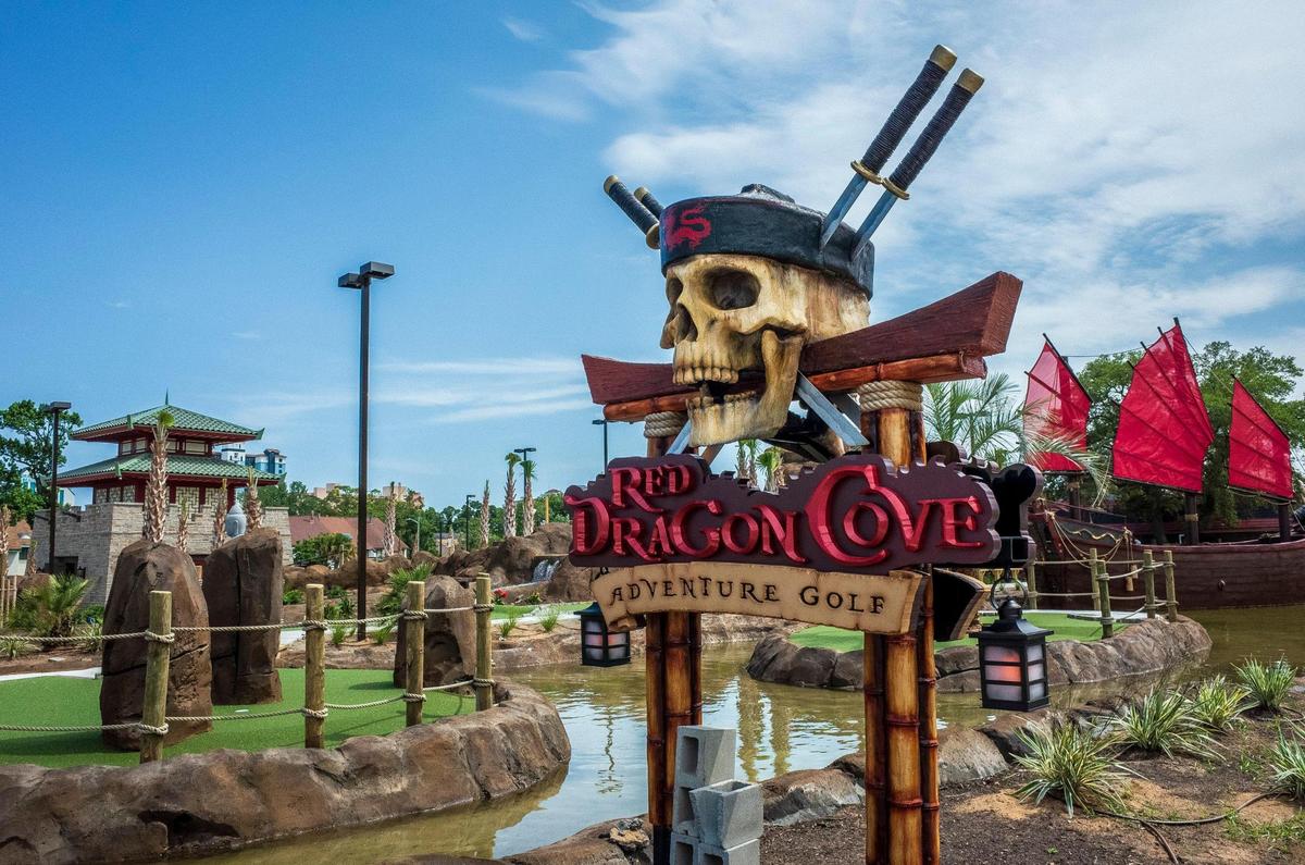 Red Dragon Cove Adventure Golf, a min-golf course, is being constructed at 20th Avenue South and King’s Highway in Myrtle Beach, S.C. June 21, 2023.