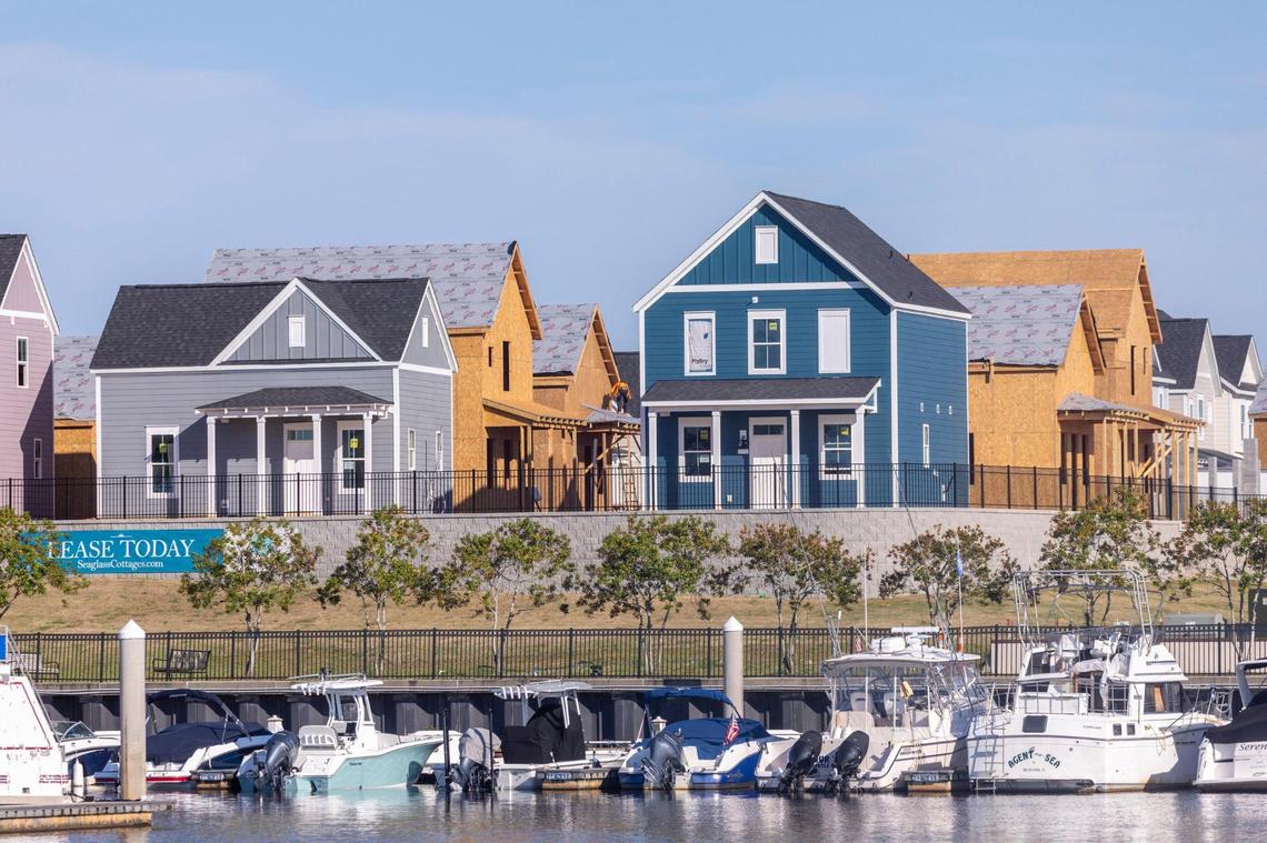 Sea Glass Cottages are some of the newest rental properties in North Myrtle Beach located at the Barefoot Landing Marina. Homes and housing in the City of North Myrtle Beach. April 13, 2021.