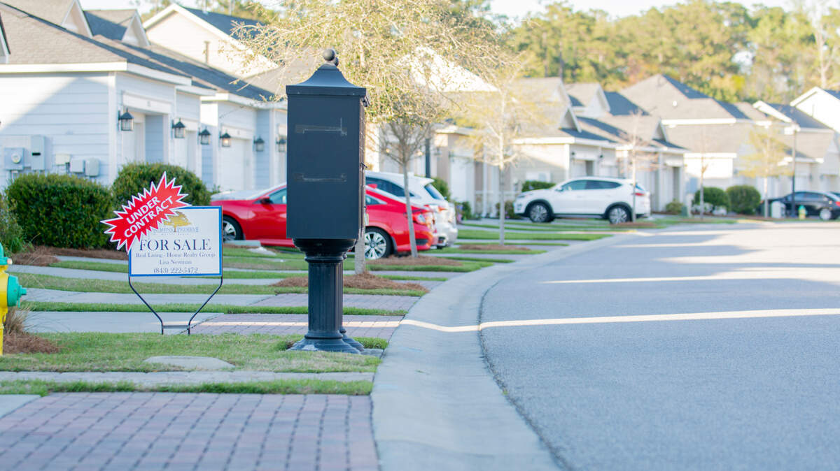 A house for sale that’s under contract in the Market Commons neighborhood of Myrtle Beach, S.C. on April 2, 2021.