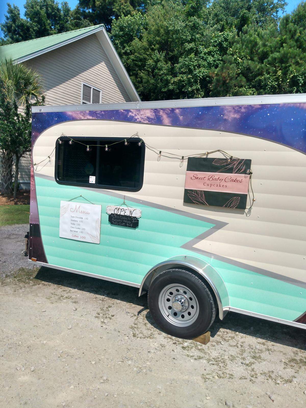 Sweet Baby Cakes cupcakes is open Tuesday through Saturday at the Pawleys Island Farmers Market and the mobile trailer will be traveling to events and festivals.