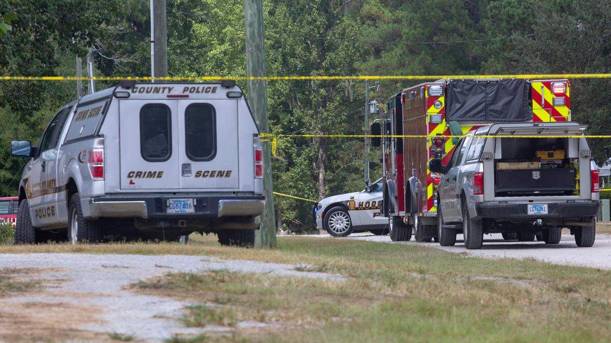 Horry County police respond to a call of a dead body on Silver Moon Ct. in Conway on Friday.