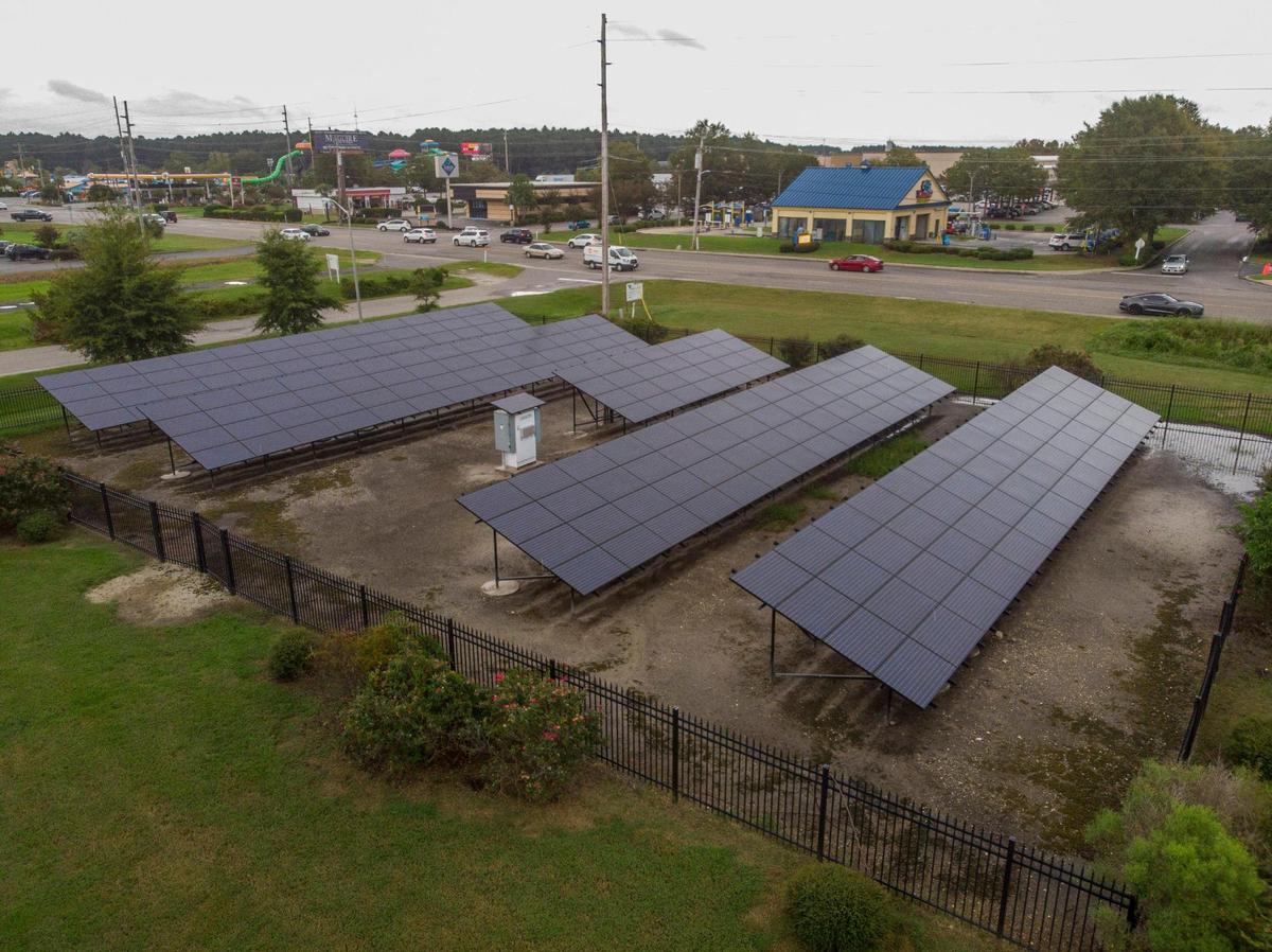 A solar farm operated by Santee Cooper sits off Mr. Joe White Avenue in Myrtle Beach. September 9, 2020.