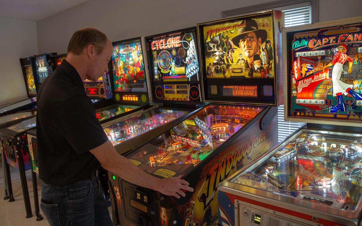 Jerry Pinkas plays a pinball machine at the Myrtle Beach Pinball Museum off of 27th Avenue North in Myrtle Beach, S.C. The museum of more than two dozen games from the 1970s through present day grew out of owner Jerry Pinkas’ personal collection.
