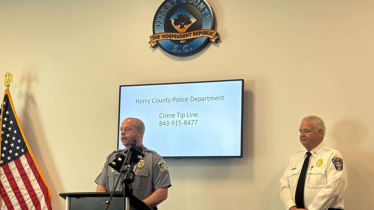 Horry County Police Chief Kris Leonhardt spoke about the May 25 mass shooting in Little River. As of Tuesday, no one has been arrested for the shooting that injured 11 people. May 27, 2025.