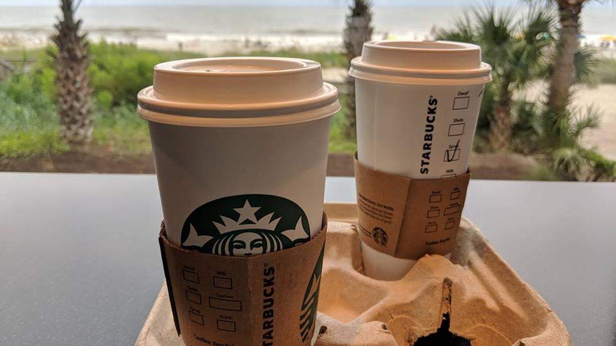 The view of a new Starbucks on Ocean Boulevard near the SkyWheel. The location has been open for over a month.