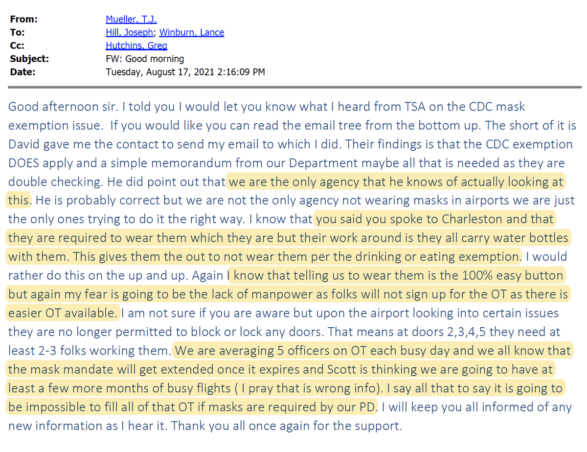 Emails obtained by the Freedom of Information Act show how the Horry County Police Department tried to get around the federal mask mandate Myrtle Beach International Airport.