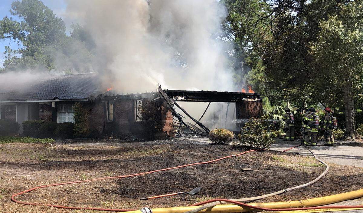 Myrtle Beach Fire Rescue is fighting a house fire at 9002 Kings Road on Tuesday afternoon.