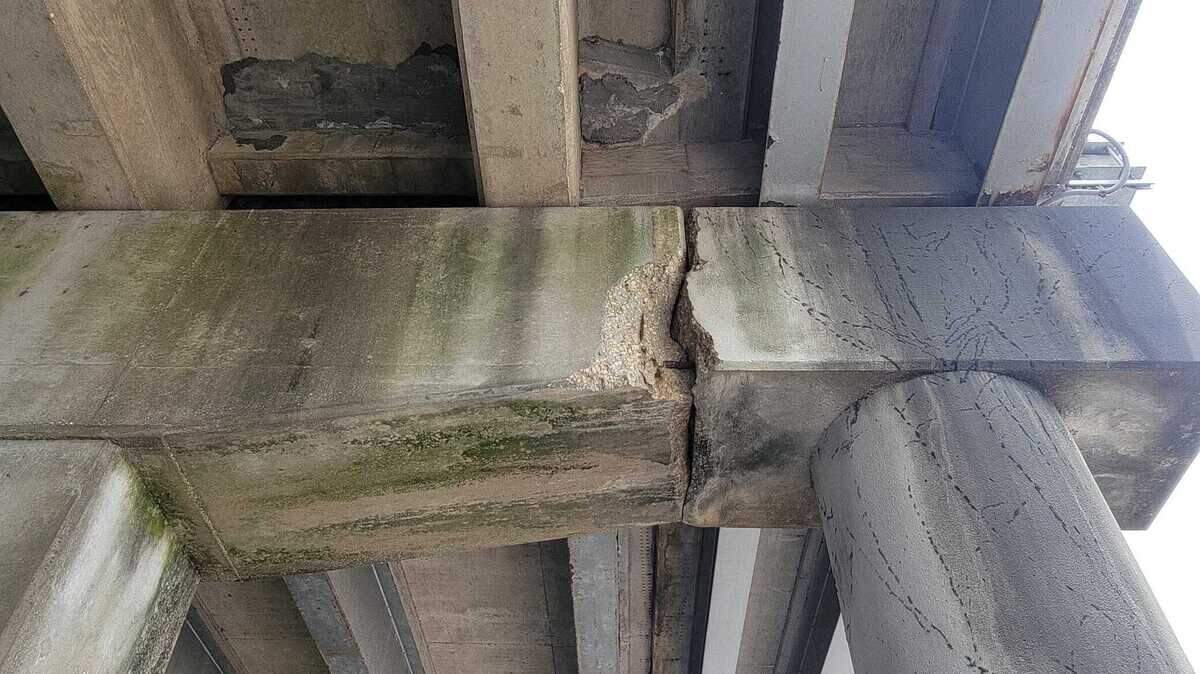 Although the US 501 Bypass overpass at US Highway 701 sports several large cracks, the South Carolina Department of Transportation says it’s safe and structurally sound.