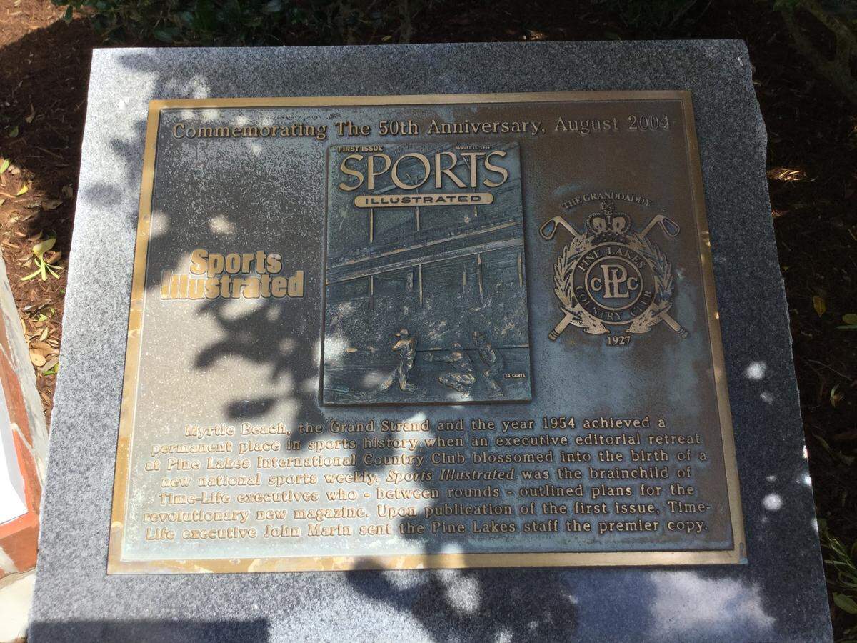 Pine Lakes Country Club is considered the birthplace of Sports Illustrated. A plaque commemorating the first issue sits outside the entrance to the pro shop.