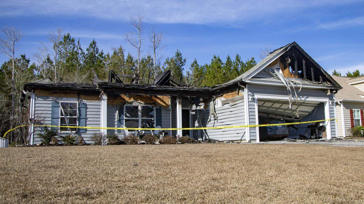 The charred remains of a home on Basswood Ct. in Conway remain after a house fire killed one Sunday afternoon.