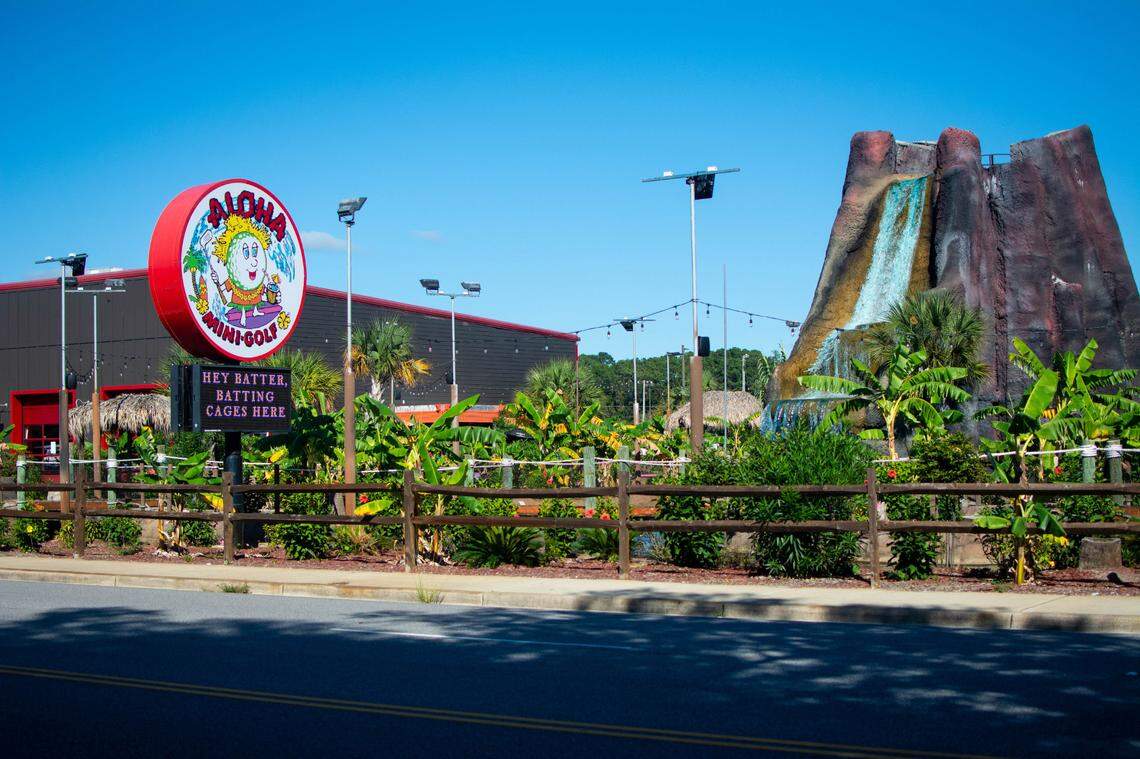 Aloha Mini Golf in Myrtle Beach, S.C. on Oct. 26, 2020. Mini Golf courses have seen a resurgence in tourist activity as people seek outdoor entertainment during the COVID-19 pandemic.