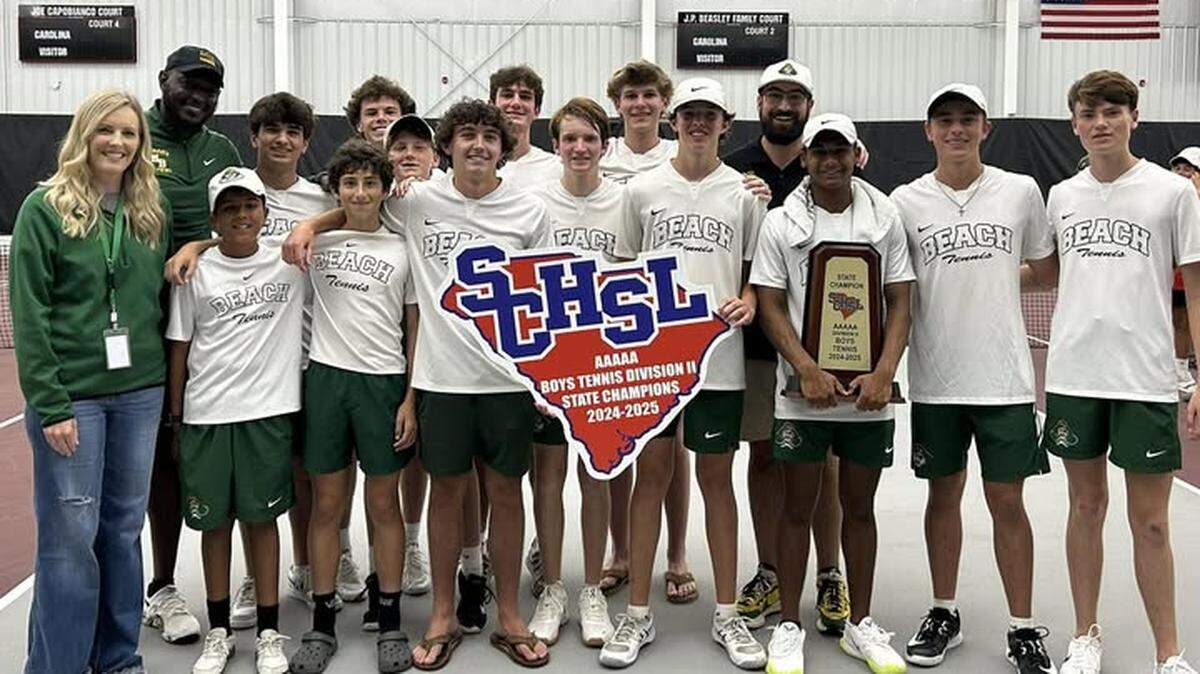 Myrtle Beach won the 2025 SC High School League Class 5A Division II boys tennis championship on Saturday in Columbia.