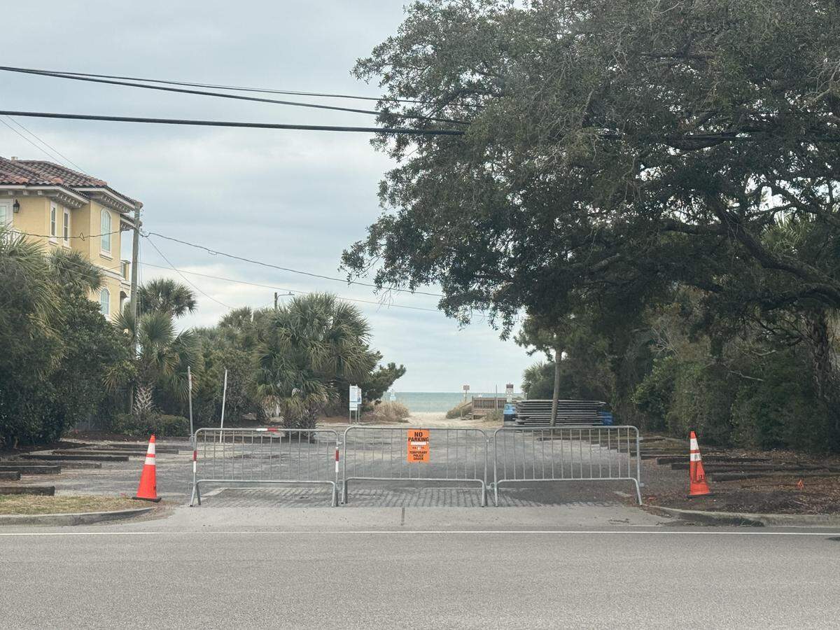 The 67th Avenue North beach access in Myrtle Beach was closed Jan. 26 as the U.S. Army Corps of Engineers contractor prepared to begin staging the following week for the next portion of their beach renourishment project. The city expects the access to open again by Memorial Day.
