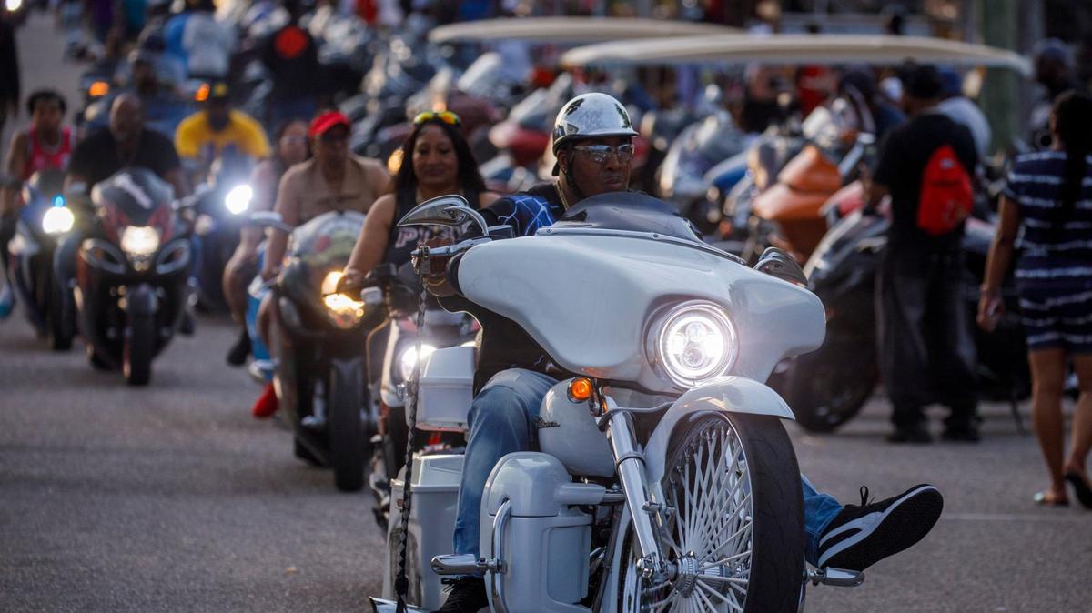 The 2024 Black Pearl Cultural Heritage and Bike Festival, also known as Black Bike Week, came roaring into the Northern end of the Grand Strand Friday night. Bikers gathered at the Myrtle Beach Mall to show off their rides, cruised through Atlantic Beach, and partied under beach houses in North Myrtle Beach. S.C. May 24, 2024.
