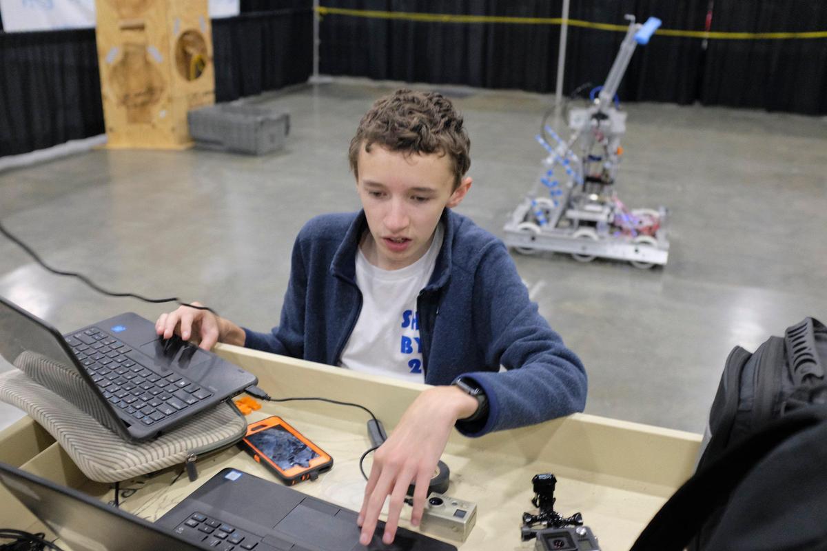 Max Burzle, a student at St. James High School does some last minute tweaking on this robot prior to competition at the Horry CountyÕs 10th Annual Technology Fair. The event was held at the Myrtle Beach Convention Center on Wednesday with over 700 entries from over 3,000 students in almost a dozen different categories covering all forms of technology. . Apr 10, 2019.