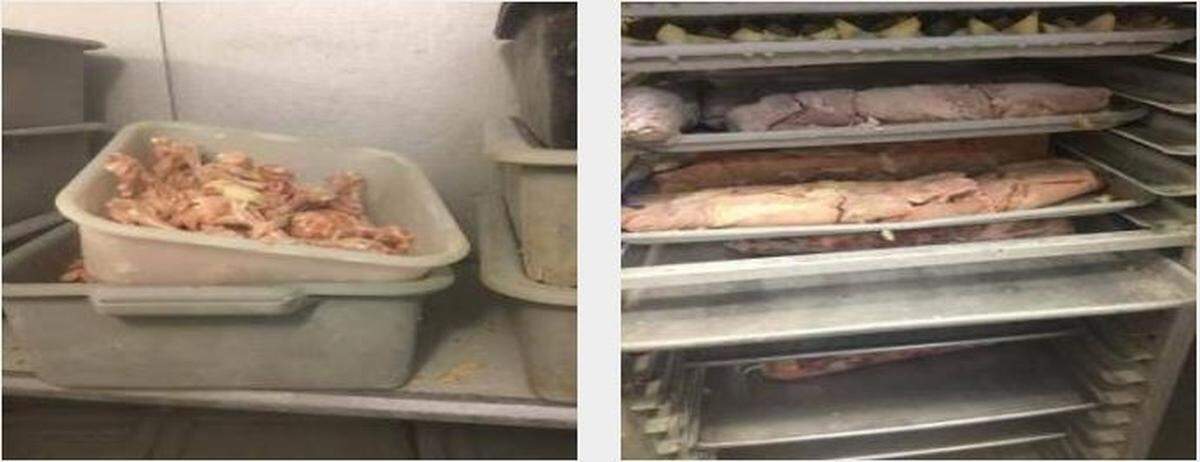 Improper food storage pictured at Empire Fire Mongolian Grill on July 11, 2018.  -