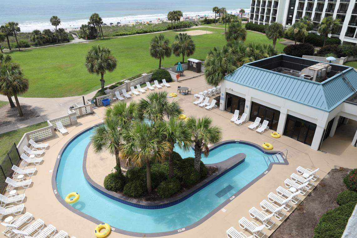 The lazy river at The DoubleTree resort. The hotel rooms were renovated in 2024 and 2025. A new pool area was constructed at The Ellie, located next door. July 3, 2025