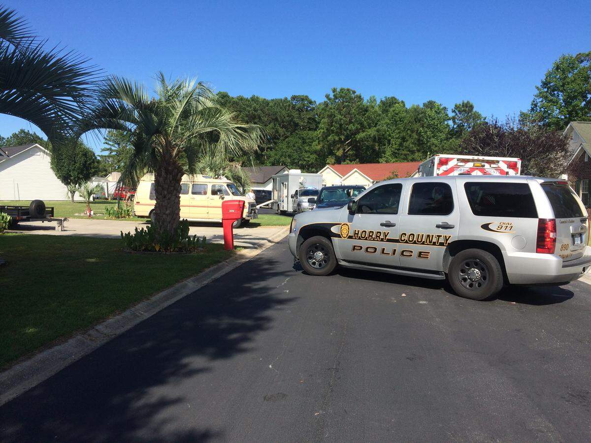 Horry County Police bomb squad units are on scene at a residence of Highway 707.