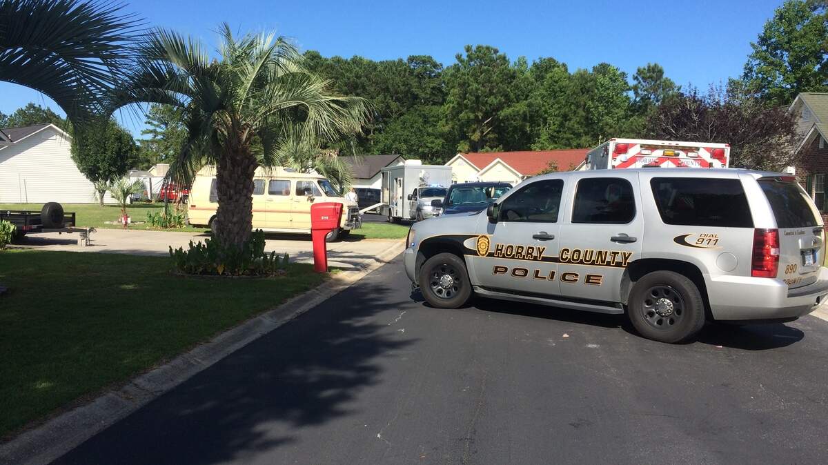 Horry County Police bomb squad units are on scene at a residence of Highway 707.