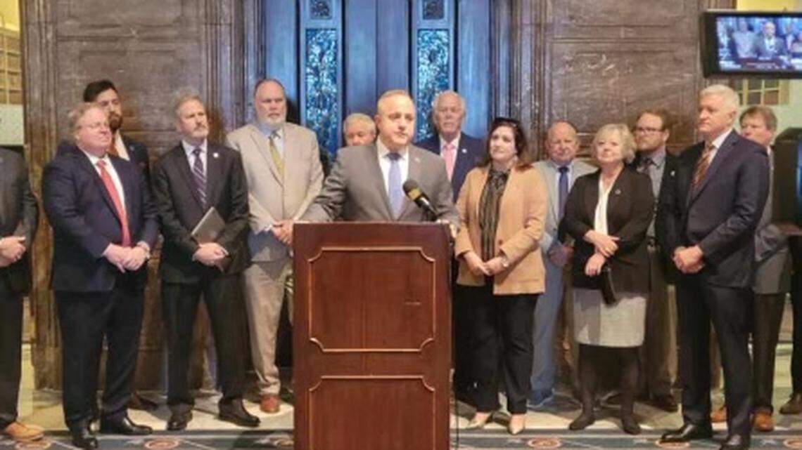SC Rep. Russell Fry, R-Surfside Beach, holds a press conference Wednesday, Feb. 2 after winning Donald Trump’s endorsement.