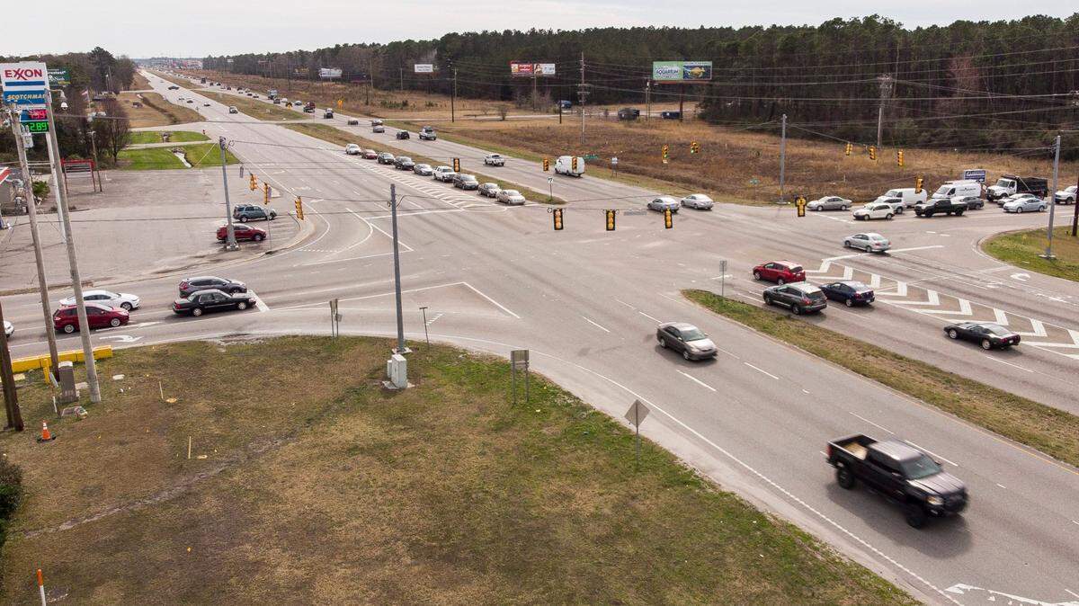 U.S. Hwy. 17 and Glenns Bay Road in Horry County. File photo.