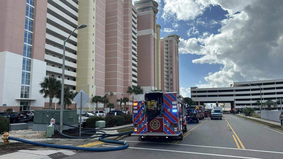 North Myrtle Beach Fire Rescue responded to a fire at Bay Watch Resort on South Ocean Boulevard Friday, Nov. 8, 2024.