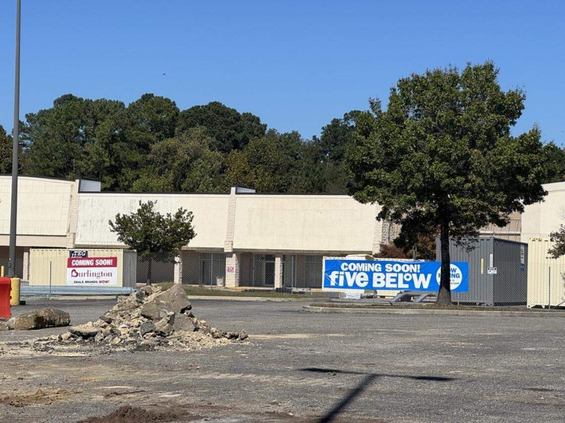 A visit to the Coastal Centre Mall site in Conway on Wednesday, Oct. 22, 2025 revealed signs announcing a Burlington and a Five Below coming soon.