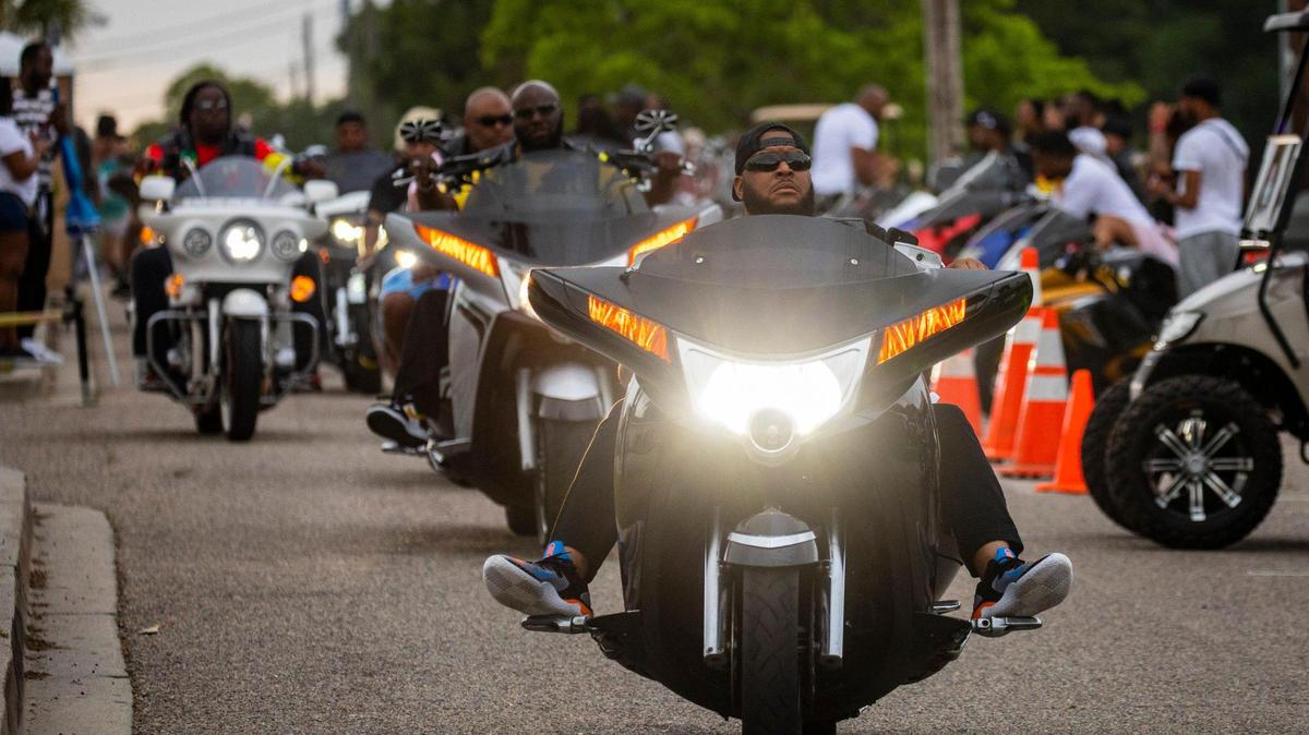 The Atlantic Beach Bike Festival, aka “Black Bike Week,” returned on Friday after being canceled the last two years due to COVID-19. The event got off to a slow start in Atlantic Beach due to rain but parties were held in covered parking garages around North Myrtle Beach and as the rain cleared, the bikers returned. May 27, 2022.