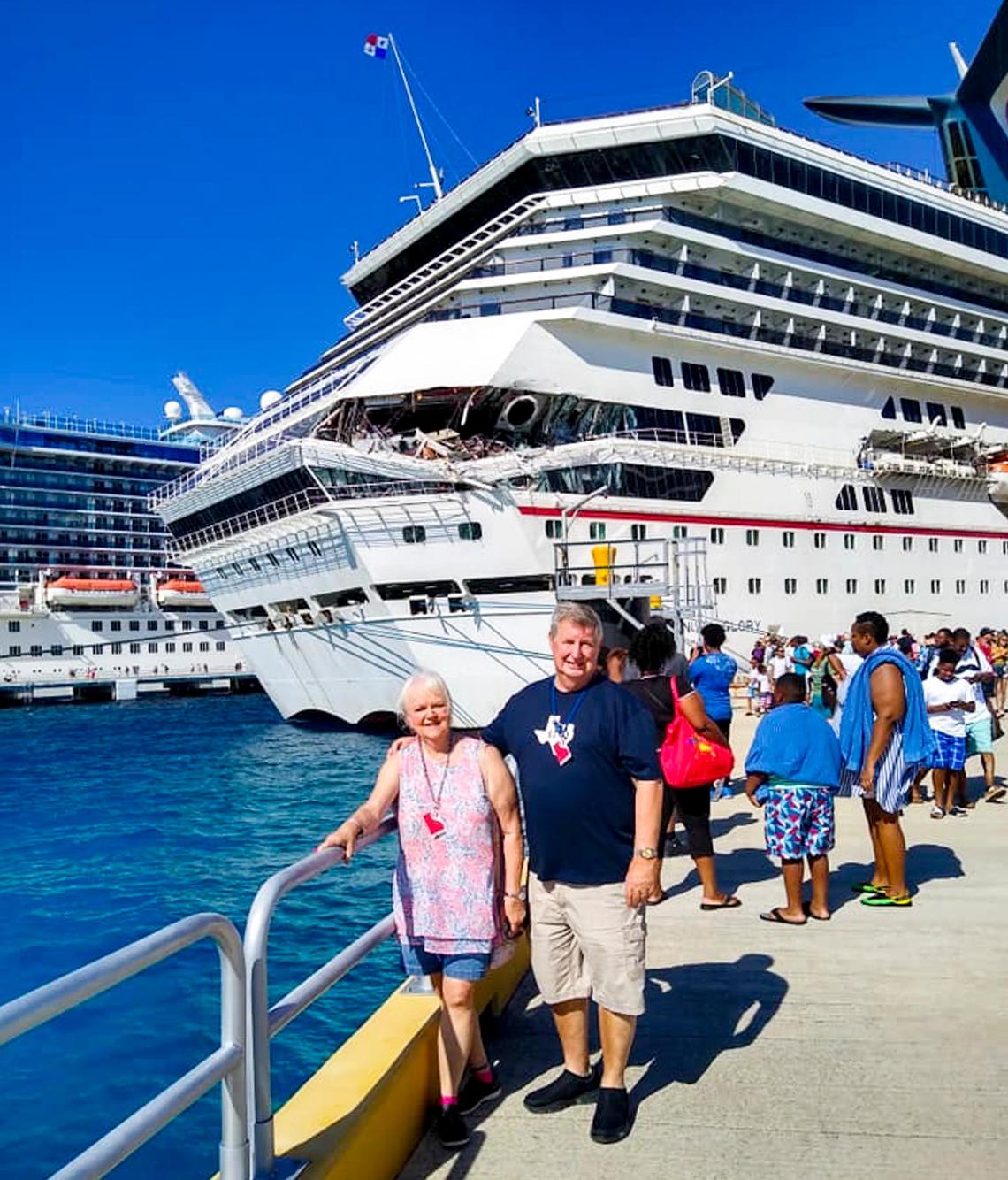 Myrtle Beach couple Sandra and Robert Baker were aboard the Carnival Legend when the Carnival Glory struck it in Mexico last week.